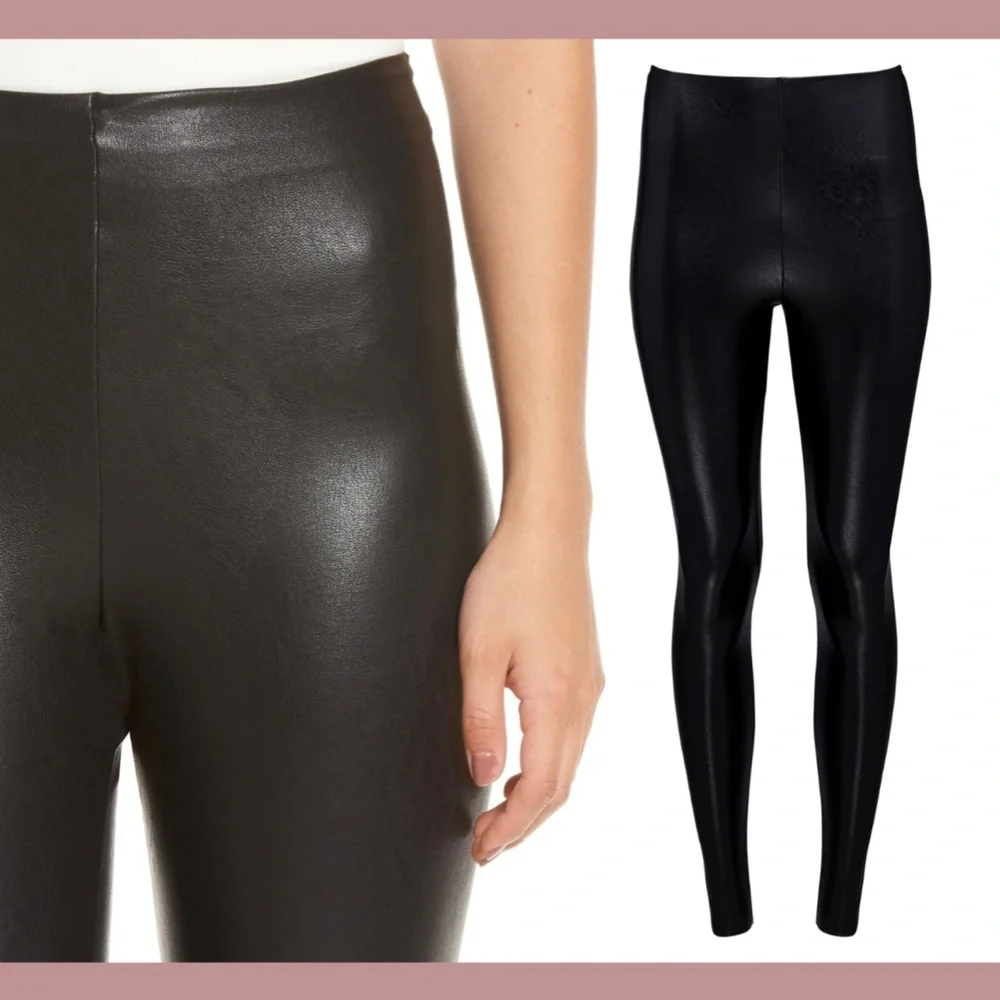 NWT $118 Commando [ Small ] Control Top Faux Leather Leggings in‎ Black